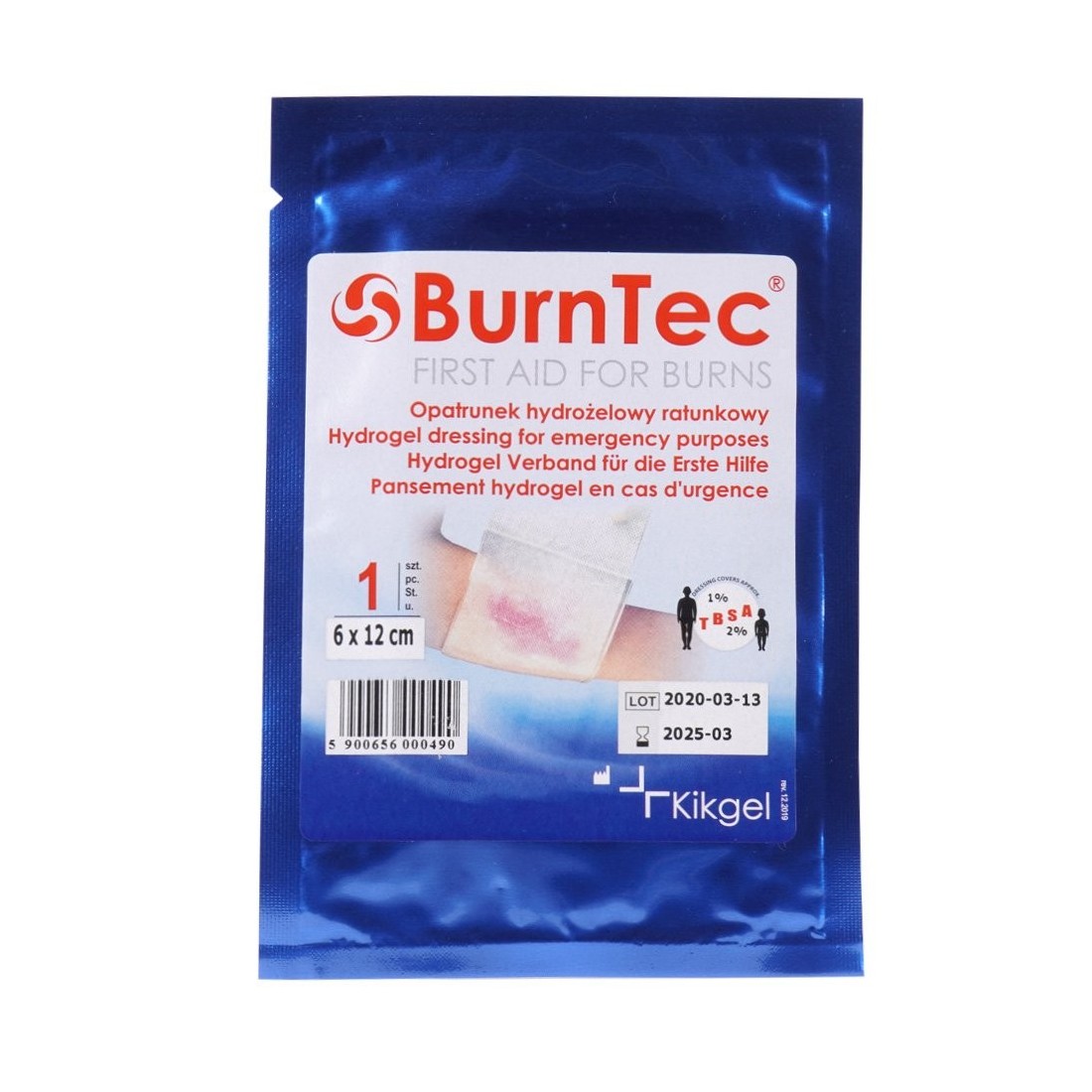 Hidrogelinis tvarstis nuo nudegimų BurnTec 5x5