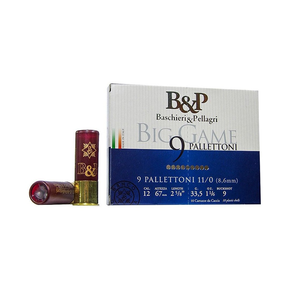 Šoviniai B&P12/67 Big Game Pallettoni 8,6mm 33,5g (10vnt.)